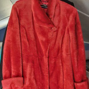 Faux Fur Jacket with Hat